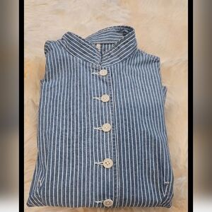 Ralph Lauren Blue and White Striped Shirt